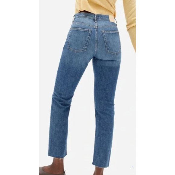 EVERLANE The Original Cheeky Cropped Jean High Rise Stretch Raw Hem Sz 28 - Picture 1 of 11